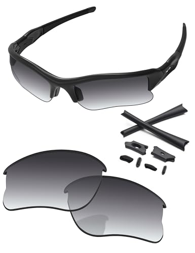Image of Replacement Lenses & Rubber Kits for Oakley Flak Jacket XLJ OO9009 63mm - Precision Fit, UV Block, Impact Resistant