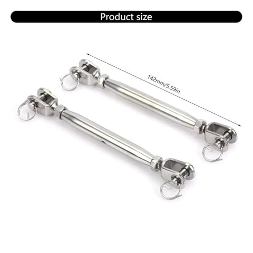 Juego de 5 tensores de acero inoxidable con cuerpo cerrado y mandíbula giratoria M6 miniatura 2