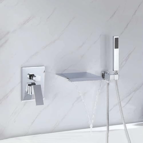 Ensemble de pommeau de douche avec robinets mélangeurs encastrés de bain - 7