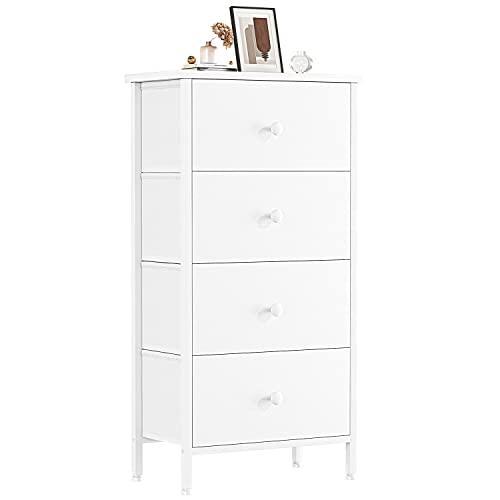 Image of KAI-ROAD White Dresser for Bedroom, Small Dresser Storage Drawers, 4 Drawer Dresser Kids Dressers Chest of Drawers for Closet,Bedroom Dorm Modern