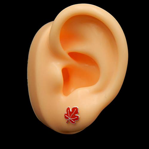 ICYROSE set of 2 925 Sterling Silver Fall Red Maple Leaf Oreange Pumpkin Stud Earrings (Nickel Free)4