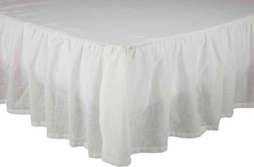 Antique-Muslin-California-King-Bed-Skirt-wa-16-Drop-Soft-White-Linen-Look-Textured-Fabric-Gathered-Vintage-Farmhouse-Country-Cottage-Dust-Ruffle Antique Muslin California King Bed Skirt wa 16 Drop Soft White Linen Look Textured Fabric Gathered Vintage Farmhouse Country Cottage Dust Ruffle