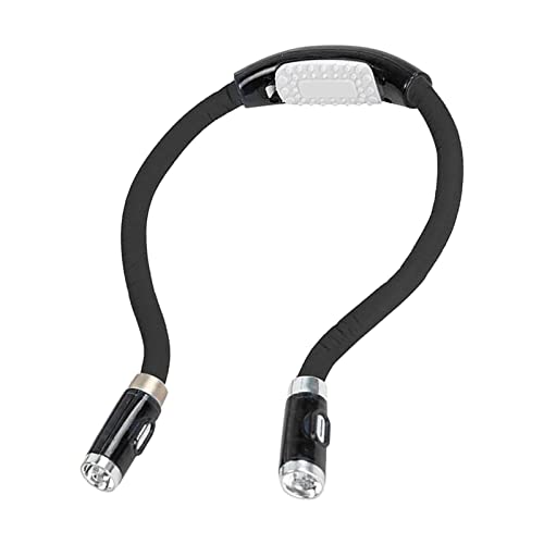 Lámpara de lectura para el cuello, funciona con pilas, color negro