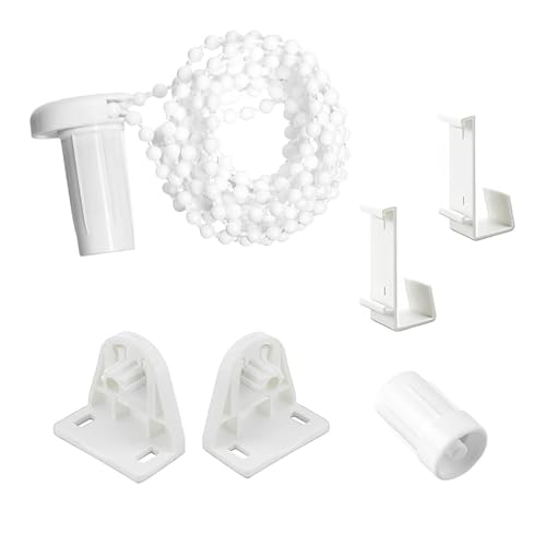 Boutihao 17mm Fixation pour Store Enrouleur, Kit de Réparation de Blindage de Rouleau, Réparation de Chaîne de Poulie Latérale Blanc Support de Stores...