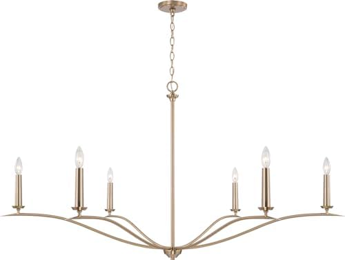 Capital Lighting 450661MA Grady Transitional Open-air Round Candle Chandelier, 6-Light 360 Total Watts, 29" H x 57" W, Matte Brass
