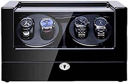 Agitatore Meccanico per Orologi, avvolgitore Automatico per Orologi 4, con Illuminazione a LED, Adattatore CA e Motore Super Silenzioso Alimentato a Batteria