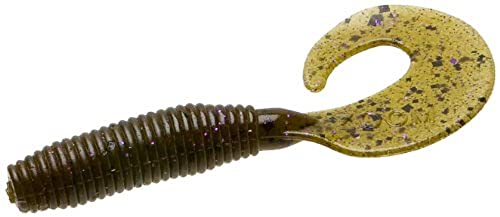 Zoom 011248 Fat A-Poundert Curly TailGrub, 3-Inch, 10-Pack, Green Pum-Packin Purple