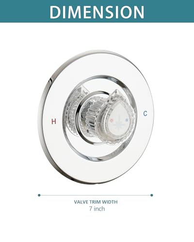 Image of Shower Faucet Trim Kit Compatible with Moen Fit Chateau Valve Only, Pull-on Push-off Design Knob Handle, Chrome