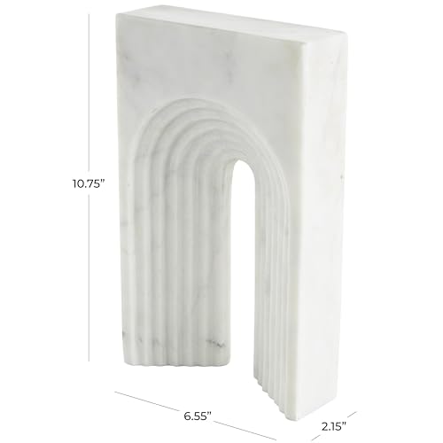 Escultura Decorativa Geométrica de Mármol Blanca miniatura 4