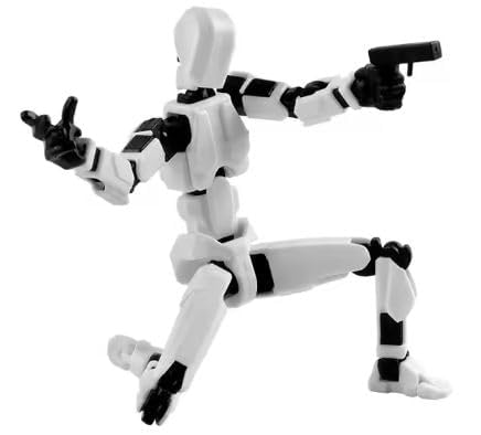 Image of (Do it Yourself) Action Figure Toys,DIY Assembly Dummy 13 Action Figures,Articulated Joints Robot,Gift Idea for Teens & Adults for 14+ (White)