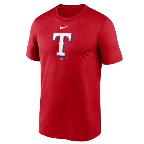 Nike Men's MLB Gameday Legend Fuse Logo Dri-FIT T-Shirt (US, Alpha, Large, Regular, Regular, Red, Texas Rangers)