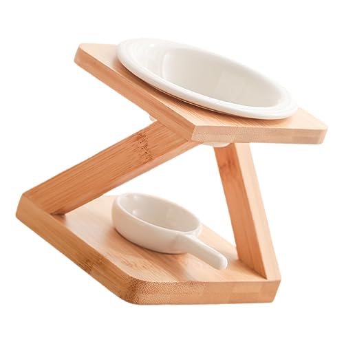 STOBAZA 1 Set Creative Aromatherapy Burner Tealight Oil Burner Wood Incense Burner Tealight Essential Oil Burner Candle Holder for Bedroom Scented Wax Melt Burner Ceramic Wooden Wax Warmer