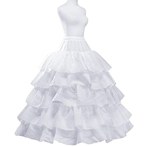 Petticoat for Women Crinoline Underskirt 4 Hoops Skirt 5 Ruffles Layers Ball Gown Half Slips Under Dress for Women Wedding Dress3