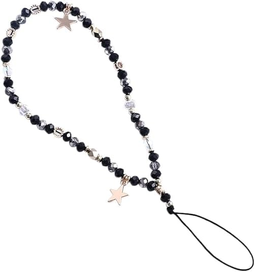 Fansoftiks Five-Pointed Star Beaded Phone Strap,Detachable Lanyard with Cute Pendant Charm for Mobile/Cell Phone, Keys and Bags,Decorative Phones