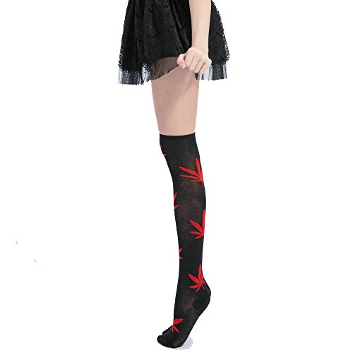 MAYBAO Weed Thigh Stockings Thigh High Socks Thigh High Leggings Over knee Socks