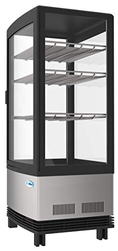KoolMore Countertop Refrigerator Display Case Commercial Beverage Cooler with LED lighting - 3 cu. ft Capacity, Stainless Steel (CDCU-3C-SS)