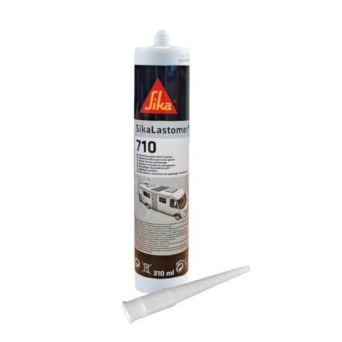 SIKA - Sellador de butilo para el sellado de uniones desmontables - SikaLastomer 710 - Negro - Masilla plástica, para automóviles, autobuses, camiones y caravanas - 310ml