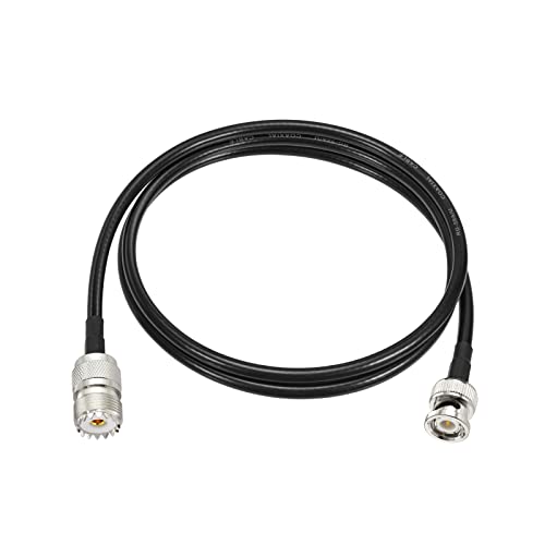 Cable coaxial RG58 BNC macho a SO239 hembra UHF de 50 ohmios para antena de radioaficionado de 3 pies 5