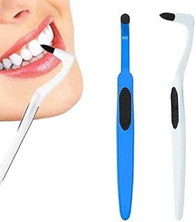 RMFC 2PCS Tartar Remover Tooth Cleaning, Tooth Stain Eraser, Teeth Cleaning Kit Removes Plaque & Impurities for Teeth, Teeth Polishing Tooth Stain RemoverWhite & Blue