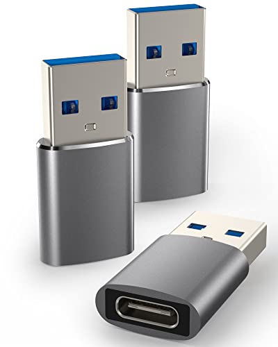 Buchse auf Stecker Adapter, USB auf USB C 3.1 Adapter (3 Pack), Type C auf USB A Adapter für iPhone 14/13/12/11/X Samsung Galaxy S20 S21 S22 S23 Plus Ultra iPad 2020/Air 4 Google Pixel