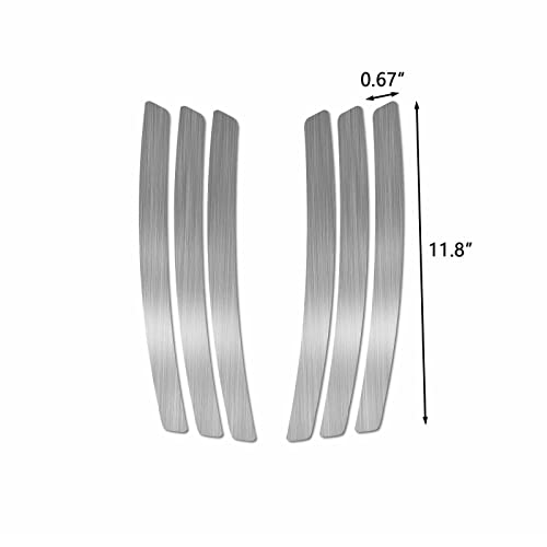 Xotic Tech 6pcs Car Body L&R Side Vent Insert Stripe Decal Vinyl Inlay Side Vent Gill Sticker Compatible with Chevrolet Camaro 2010-2015 (Brushed Silver)