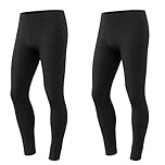 Deck and Beach Pack of 2 Men’s Thermal Long Johns – Warm Base Layer Underwear Trousers, Soft Cotton-Blend Comfort Fit (UK, Alpha, XL, Regular, Regular, Black)