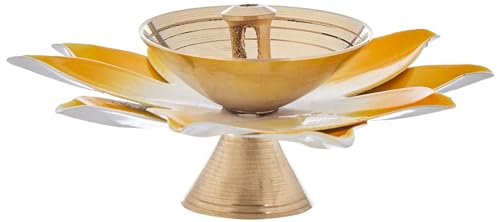 Image of Amazon Brand - Solimo Brass /Iron Jyot with Leaves | Multicolored (Set of 4)