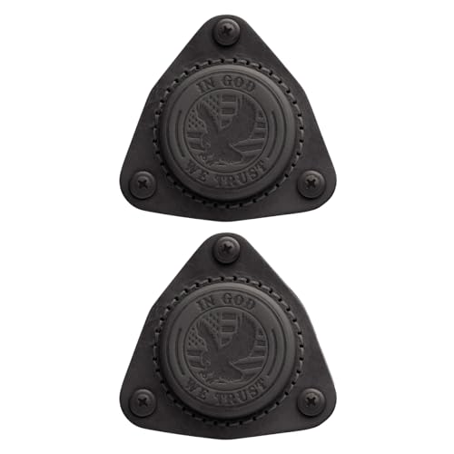 SofHold Gun Magnet Mount for Vehicle & Home Made in USA Premium Hand Crafted Leather Strong Heavy Duty 50lbs Magnet Mount Pistol Rifle Shotgun Magnetic Holder (in GOD We Trust Black), 2 PK