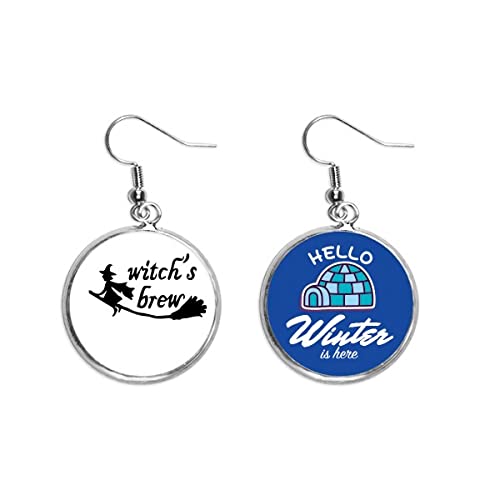 Pendientes de bruja invierno joyería de gota para regalar