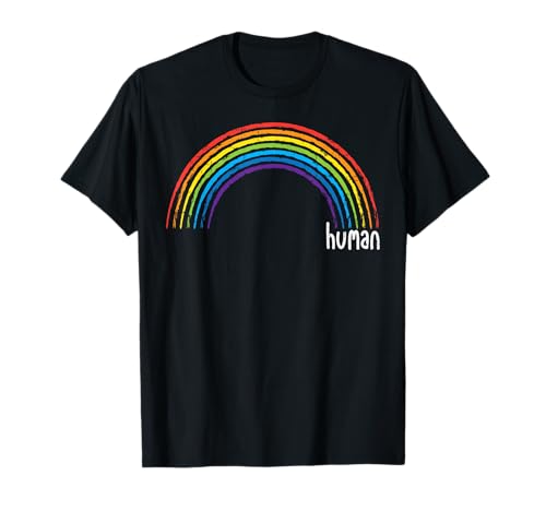 Rainbow Human LGBT Pride Flag Cute Lesbian Gay Bi Trans Gift T-Shirt