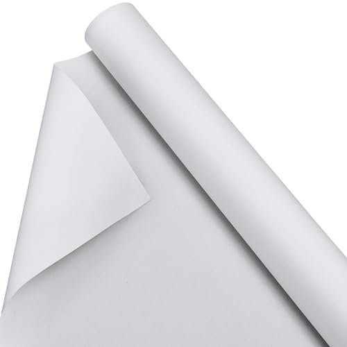 Kinlop 24 Inch x 20 Feet Double Primed Cotton Canvas White Canvas Roll for Oil and Acrylic Paint