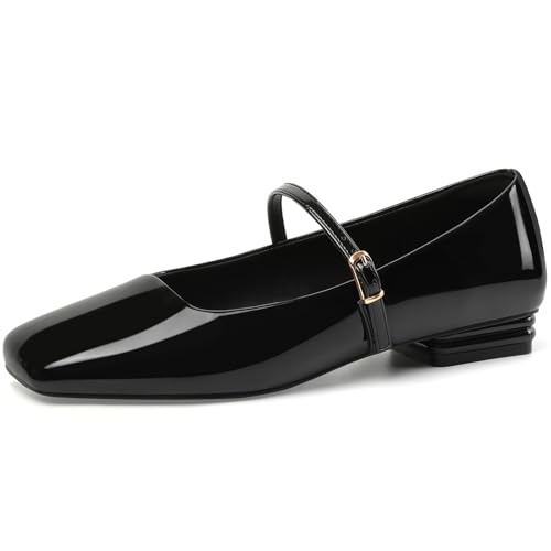 GOUPSKY ���f�B�[�X �o���G�t���b�g �N���[�Y�h�X�N�G�A�g�D �����[�W�F�[���t���b�g ���߉\�ȃA���N���o�b�N�� �h���b�V�[�ŉ��K�ȃX���b�v�I���t���b�g�V���[�Y, �u���b�N, 23.0 cm