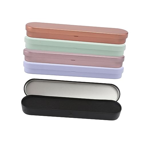 Beaupretty 5個 収納ボックス まつげエクステ用 ケース まつ毛 ホルダー 銀製品オーガナイザー S 錫 主催者 立つ 収納ケース 化粧道具入れ 保存容器 ブリキ