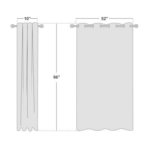 NICETOWN Thick Linen Sheer Curtains for Privacy Protection, Grommet Rustic Flax Window Treatment Semi Sheer Drapes with Light Penetration for Farmhouse/Patio Door, Ivory, W52 x L96, Set of 2