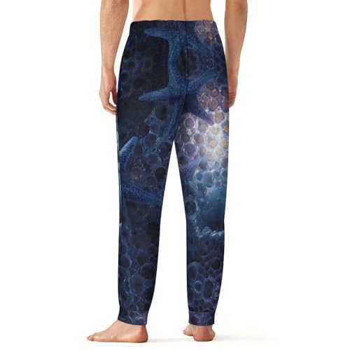 Fish Eggs Ocean Starfishes Men's Pajama Bottoms Sleep Lounge Soft Comfy Pants Sleepwear3