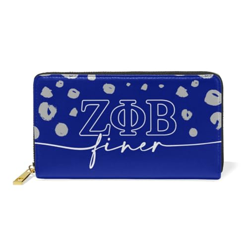Zeta Phi Beta Sorority Paraphernalia - Vegan Leather Zip Wallet - Official Vendor - Collection