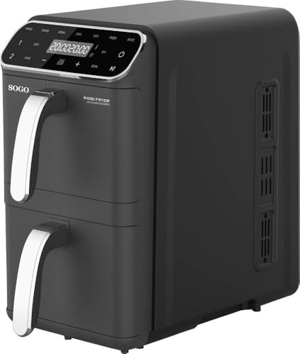 SOGO FRE-SS-10930 freidora Doble 11 L Independiente 2460 W Freidora de aire caliente Negro