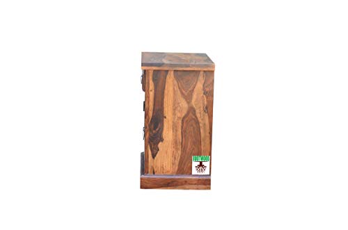 Image of Sheesham Solid Wood Side Table (Finish Color - Natural Brown Finish)