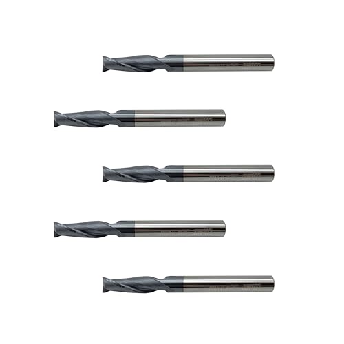 Image of Carbide Square End Mill - 2 Flute - 1 /4 inch 2T (5 Piece, 1 /4 inch) - for Milling Alloy Steels, Hardened Steel, Metal & More - Mill Bits Sets for DIYers & Professionals by LU&MN