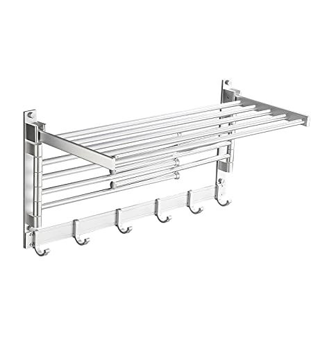 Toallero de pared, toallero de pared, juego de accesorios de baño, toallero de aluminio, con gancho, para baño, hotel, dormitorio, balcón, cocina