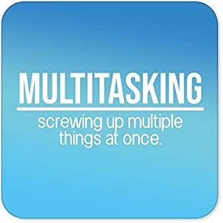 Funny Drinks Coaster | Novelty Office Mug Coasters | Childish Multitasking Beer Mat | Sarcastic Home Accessory | Silly Joke Coffee CC92