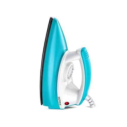 Image of Intex Glidex Core Basic Dry Iron 1000W Blue | Non-Stick Soleplate | Adjustable Temperature Control | Lightweight Shock Proof Dry Iron for Fast Everyday Ironing at Home