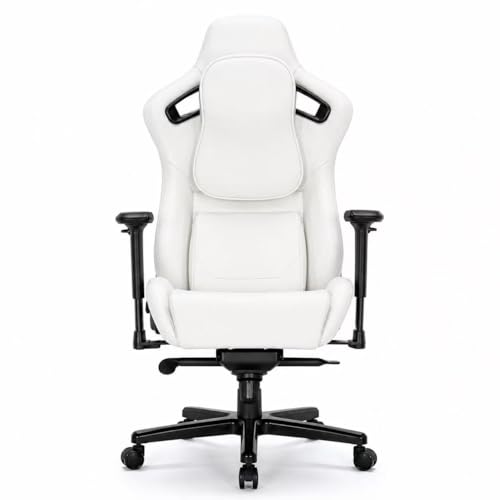 ROOMAX ゲーミングチェア多機能 リクライニング180度 高性能6Dアームレスト ロッキング 調節可能ランバーサポート リモートワーク テレワーク 在宅ワーク 在宅勤務チェア gaming chair (ホワイト)