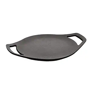 Precise Pre-Seasoned Cast Iron CONCAVE ROTI TAWA with Double Handle | 24cm/9.4inch, 1.4kg | Induction Friendly | Naturally Nonstick, 100% Pure & Toxin-Free, No Chemical Coating