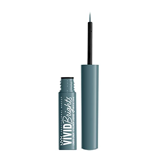 Nyx Professional Makeup Vivid Brights Liquid Liner, Smear-Resistant Eyeliner With Precise Tip - Cyan Simp #TOP6