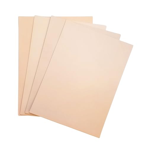 Realeather Veg Tan Tooling Leather Variety Pack for Crafting, Four 8.5