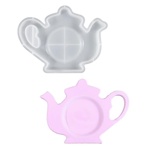 Moldes de silicona fáciles de desmoldar, forma de tetera, resina epoxi, textura de silicona para posavasos de resina epoxi y manualidades, molde único para platos de frutas
