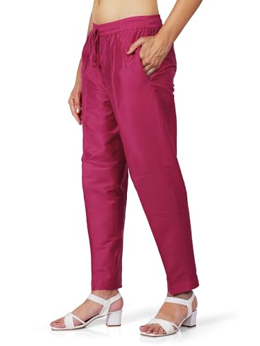 Image of Trouser Pants for Women,Stylish Trousers for Woman for Kurti Relaxed & Regular Straight fit Palazzo,Ethnic Bottom Formal Pants for Women Office wear Casual & Daily Use