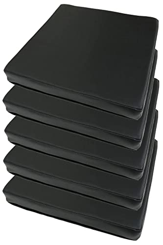 金鵄 レザークッション 日本製ウレタン 低反発 高反発 座布団 コラム 40x40x5 (ブラック, 5)