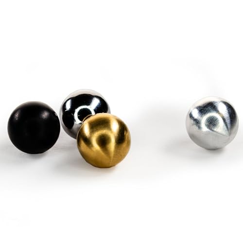 Eisco – Comparative Mechanics Ball Set – Set of 4 Physics Lab Spheres – Includes Aluminum Brass PVC and Steel – for Momentum and Energy Transfer Demonstrations